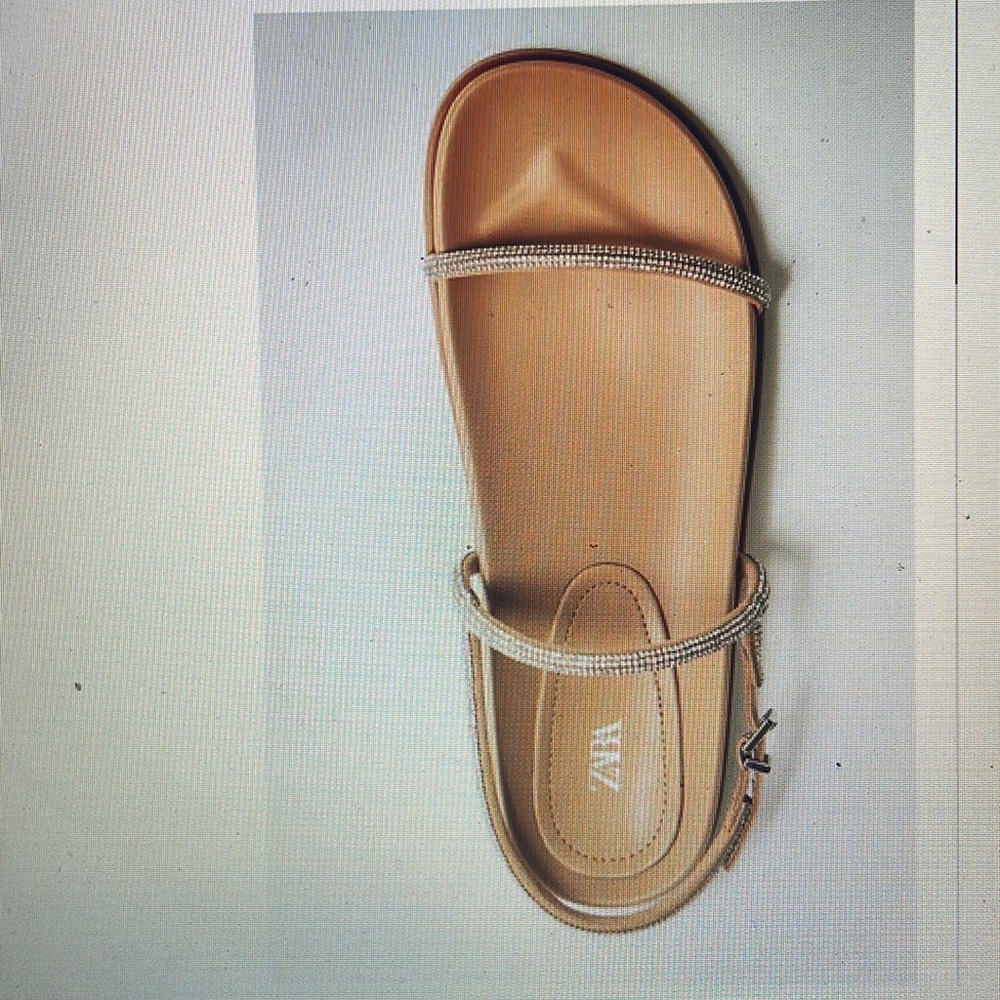 Rhinestone flat sandals Zara